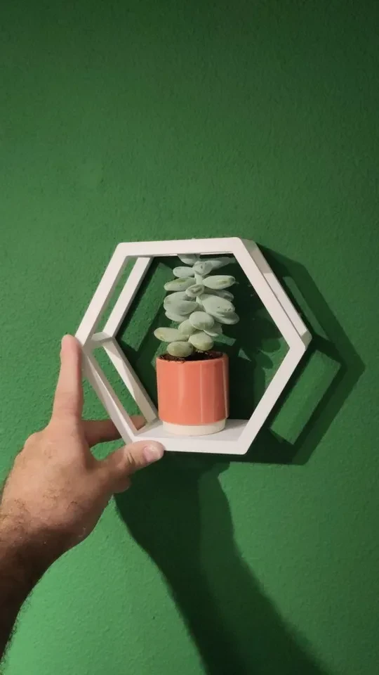 Simple open hexagon shelf